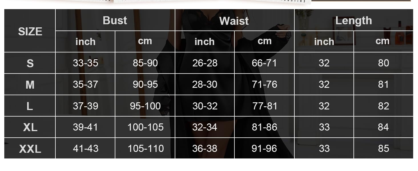 Комплект жіночого шовкового нічного одягу RSLOVE - Сексуальна нічна сорочка з мереживом та халат, 2-частинний комплект чорного кольору