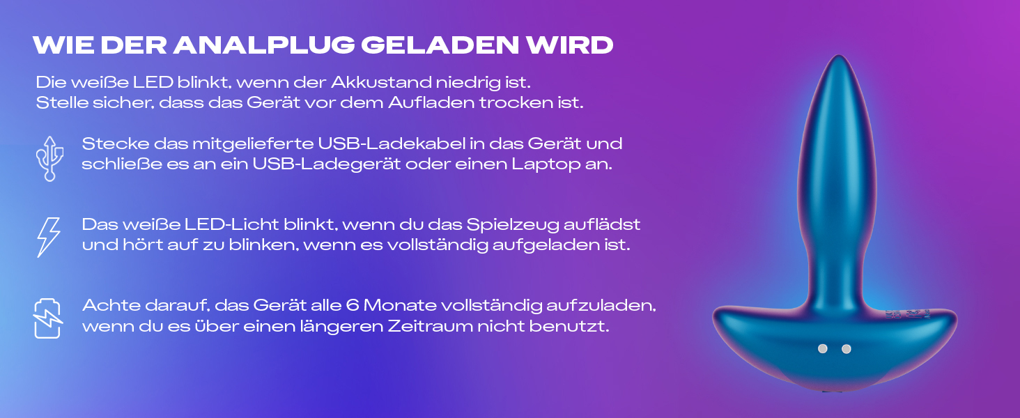 Анальний вібратор Durex Pop & Buzz - 7 режимів, USB-зарядка, вологостійкий, для жінок, чоловіків та пар