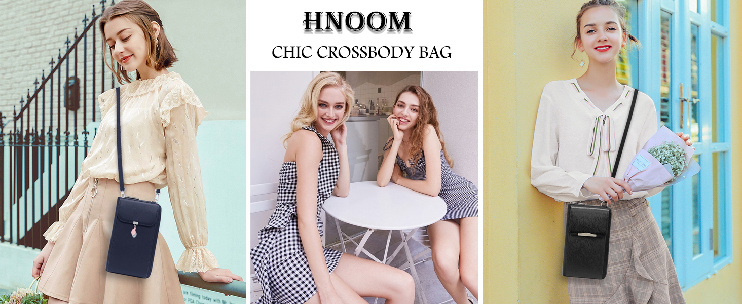 Жіноча сумка через плече HNOOM з екошкіри (PU), чорна сумка-гаманець
