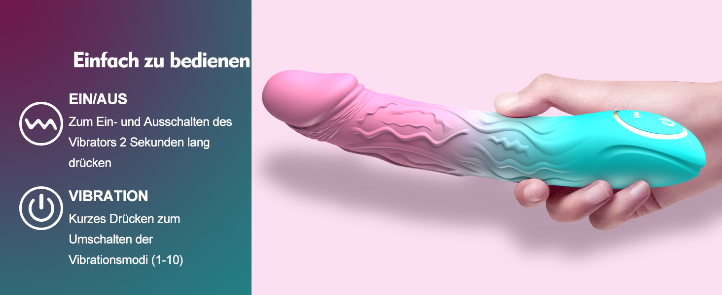 Вібратор-Дільдо для жінок з точковою стимуляцією G-зони, 10 режимів вібрації, ергономічний секс-іграшка