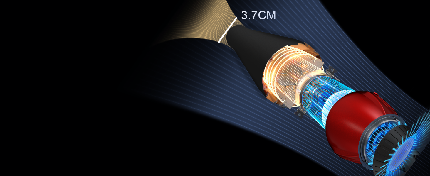 Професійний фен для волосся з іонізацією 2400W AC-мотором та дифузором, 3 режими температури та 2 швидкості, чорний
