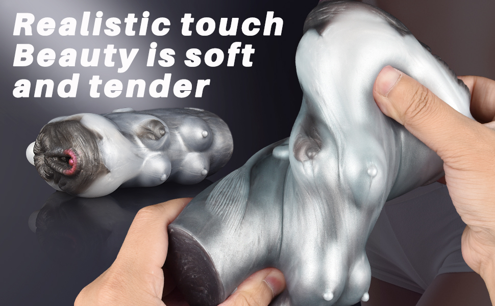 Масажер для чоловіків Guspiun 670g з реалістичним дизайном, 3D силікон, подвійний тунель, сексуальна іграшка для соло