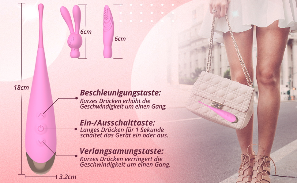 Вібратор Roluck тихий та потужний для стимуляції клітора та G-точки, з 3 змінними насадками, 7 режимів вібрації, водонепроникний, з силікону, для жінок, лесбійок