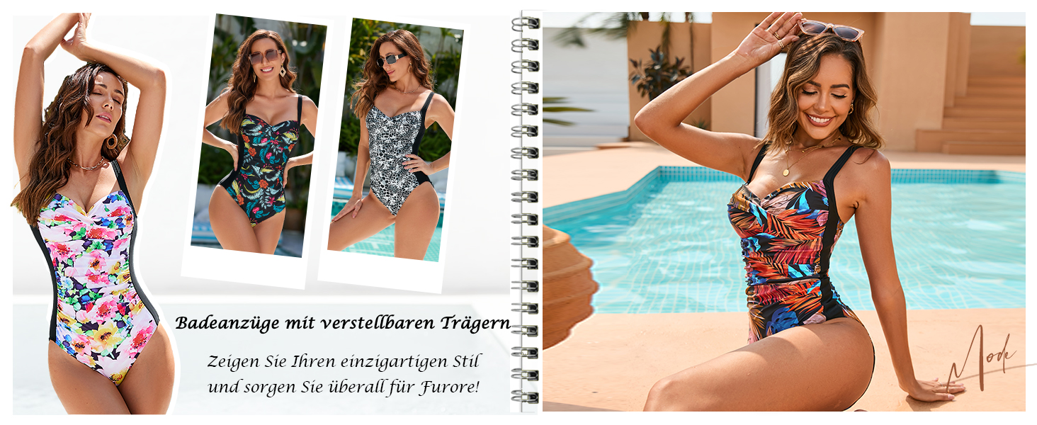 Світшот WIN.MAX з цілісною конструкцією та підкладкою, купальник великого розміру для жінок, вінтажний пуш-ап монокіні з квітковим принтом гібіскуса, для бюстгальтерів C до DD, розмір 42