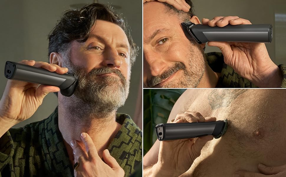 Універсальний тример Philips Multigroom Series 7000 MG7961/15 17-в-1 для обличчя, волосся та тіла, металеві леза, 26 налаштувань довжини (0,5-20 мм)