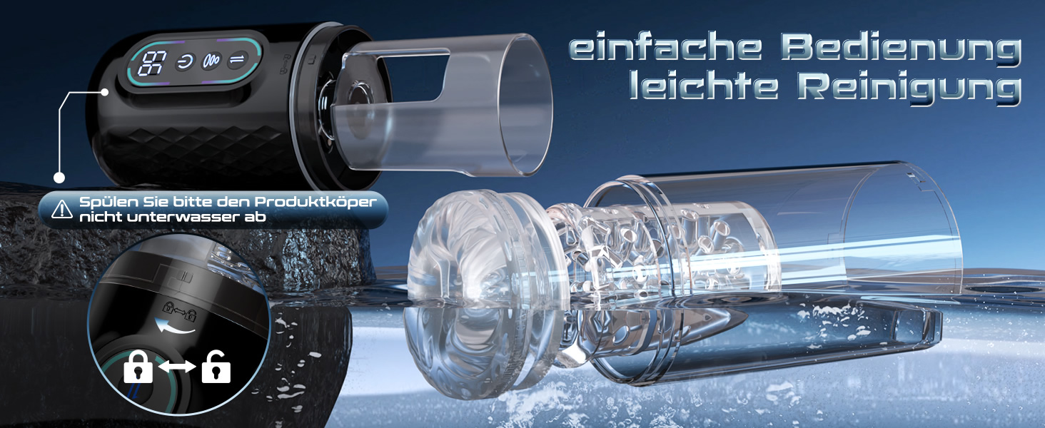 Електричний мастурбатор для чоловіків з 9 режимами, телескопічною та ротаційною функцією масажу - 3D модель