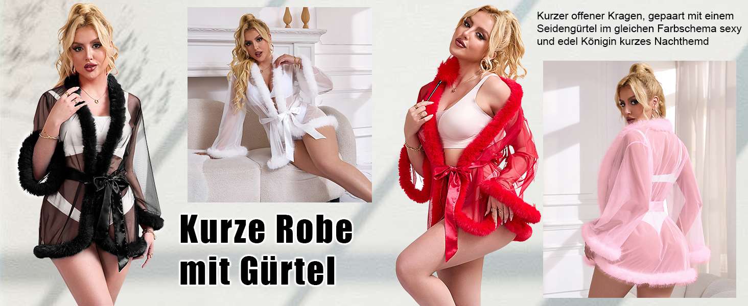 Кимоно Sunushinelady для жінок: коротке, сексуальне, з пір'ям, прозоре, великі розміри (3XL-4XL), рожеве, як ніжна білизна для дому, пляжу або під купальник