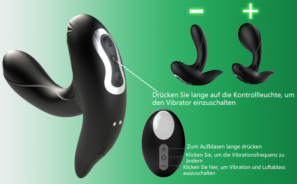 Надувний анальний плагін ZWFUN з вібрацією та пультом дистанційного керування для чоловіків