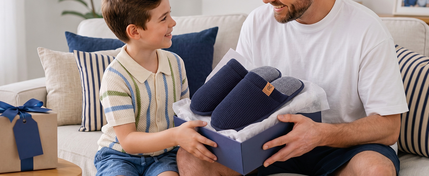 Чоловічі домашні капці VeraCosy з вельвету та ефектом пам'яті Memory Foam, дихаючі та м'які, розмір 44/45, чорні
