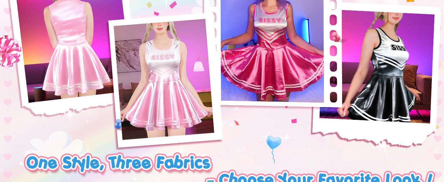 Рожевий боді-комбінезон LittleForBig Sissy з атласу, без рукавів, розмір XL