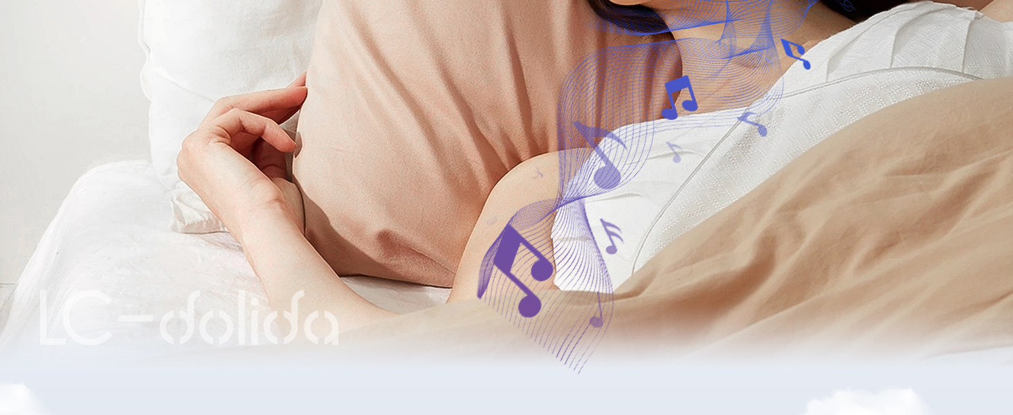 Маска для сну з Bluetooth-навушниками LC-dolida V5.4, дихаюча бавовняна маска для очей з мікрофоном для подорожей, йоги та медитації, HiFi-звук, 15 годин роботи (матовий чорний)