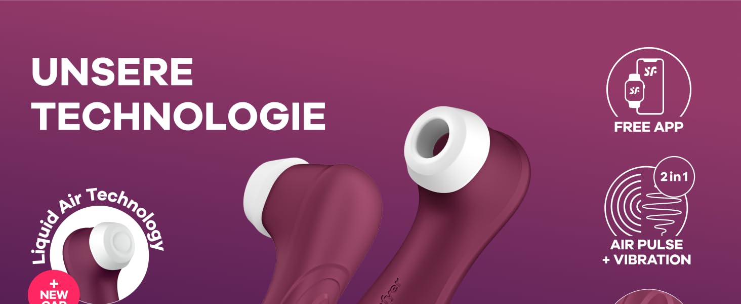 Вібратор Satisfyer Pro 2 Gen 3 з підключенням через APP | Технологія Liquid-Air | Тихий, потужний, стимулює клітор | Вібратор-імпульс з вібрацією | Іграшка для дорослих, подарунок для жінок | Д*ildo бордовий