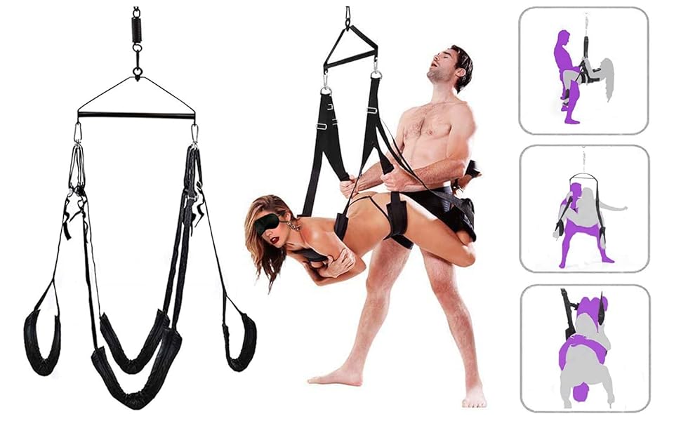 Набір для BDSM Liebesschaukel: гойдалка для пар, набір для зв'язування, чорний колір