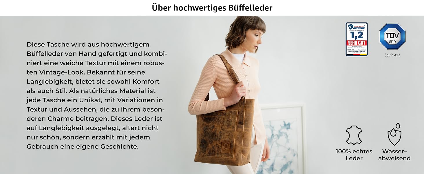 Жіноча шкіряна сумка-шопер Berliner Bags Vintage Shopper Seville, горіховий колір (Walnut)