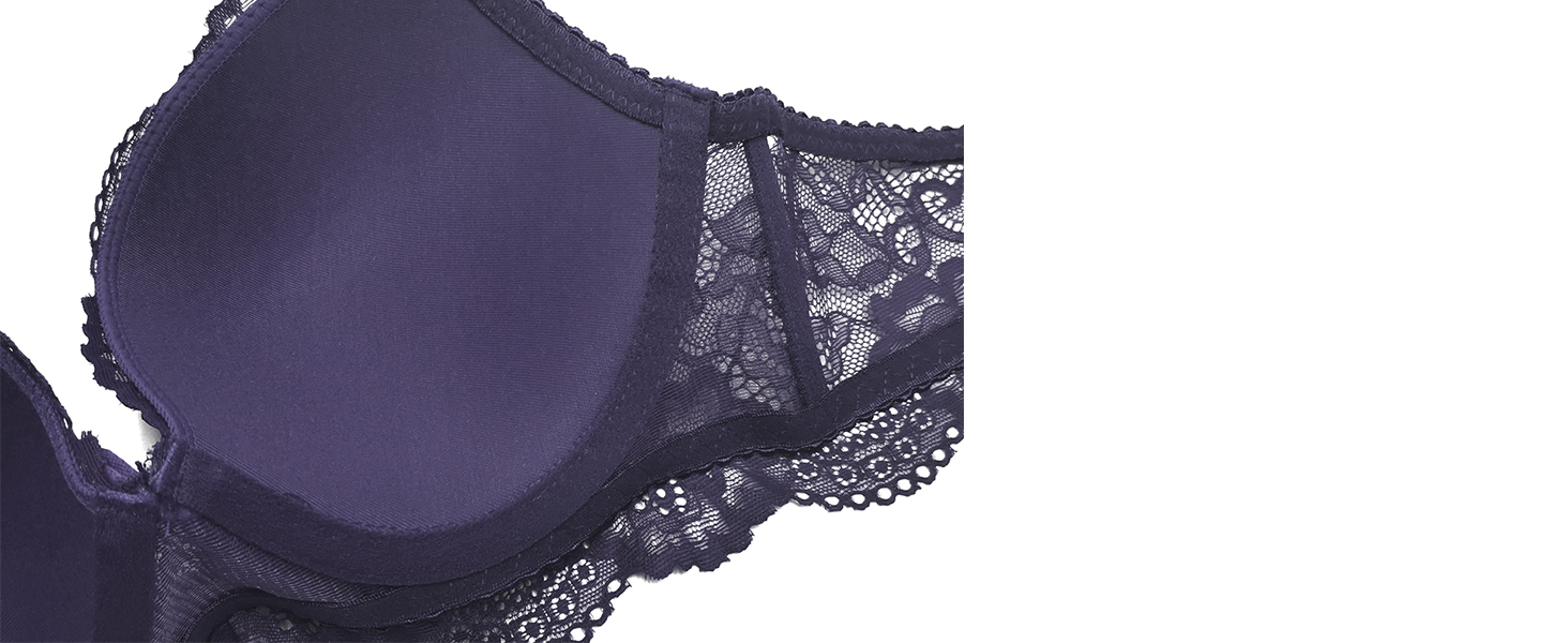 SHEKINI Комплект нижньої білизни: бюстгальтер та труси (сліп/танга) з мереживом, знімні бретелі, push-up, кісточки, червоний, 80B