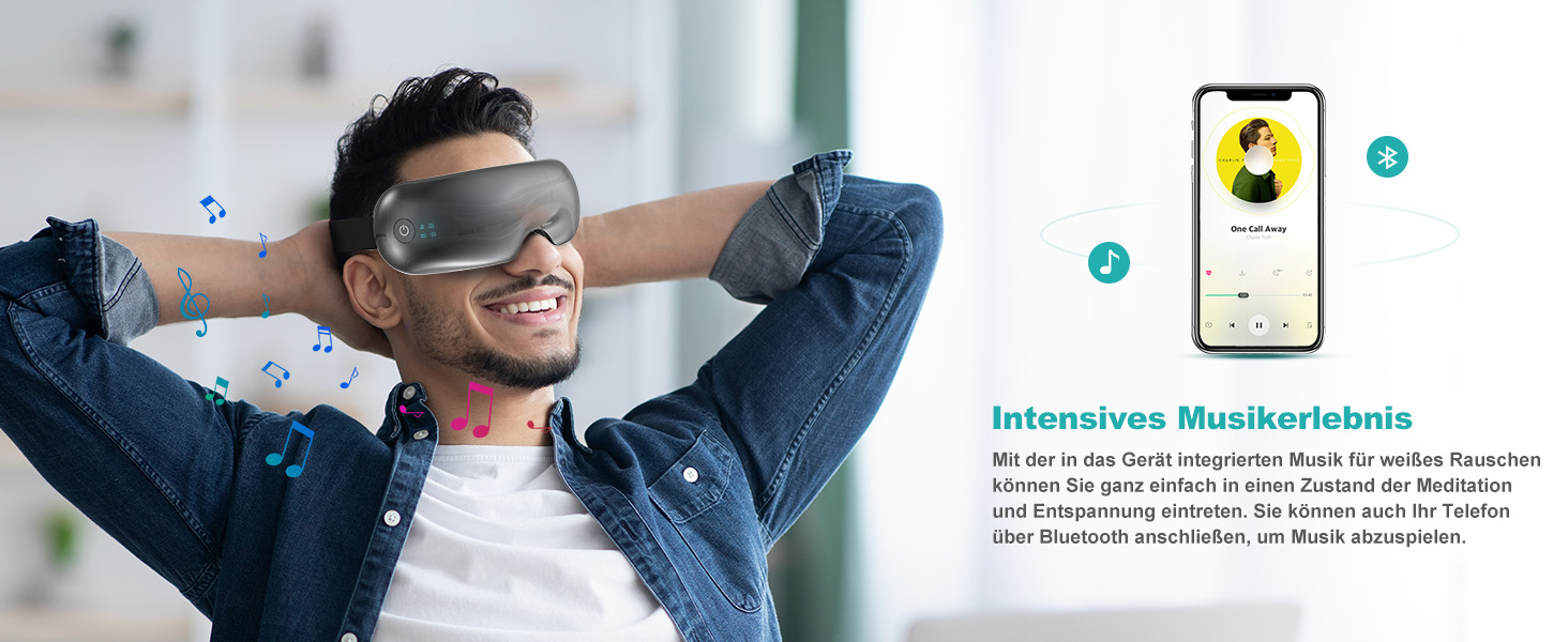 Масажер для очей Eyecloud Vision з підігрівом, Bluetooth-музикою та повітряним компресійним масажем для зняття втоми та сухості очей