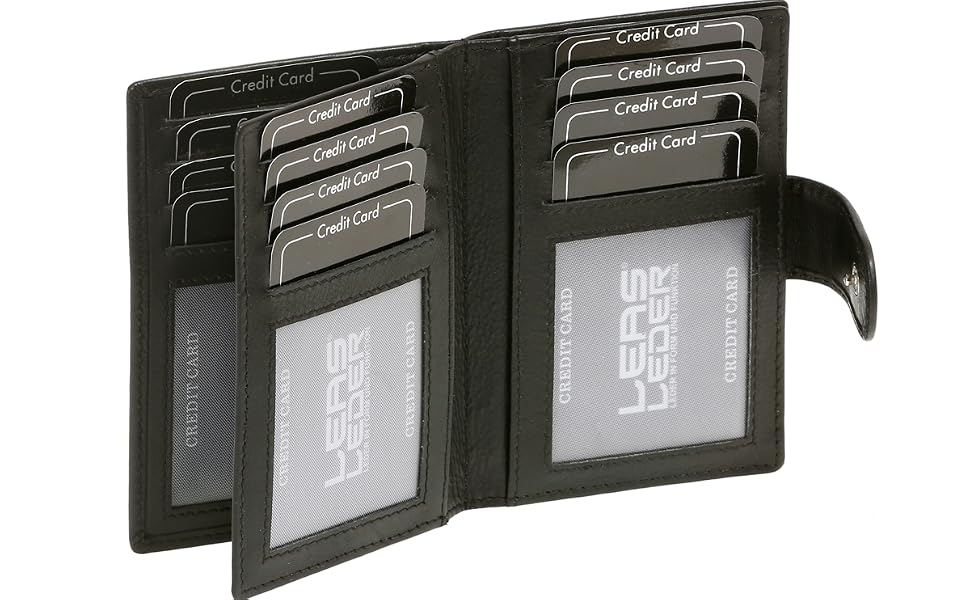Шкіряний тримач для кредитних карток LEAS Card-Collection з RFID-захистом, чорний