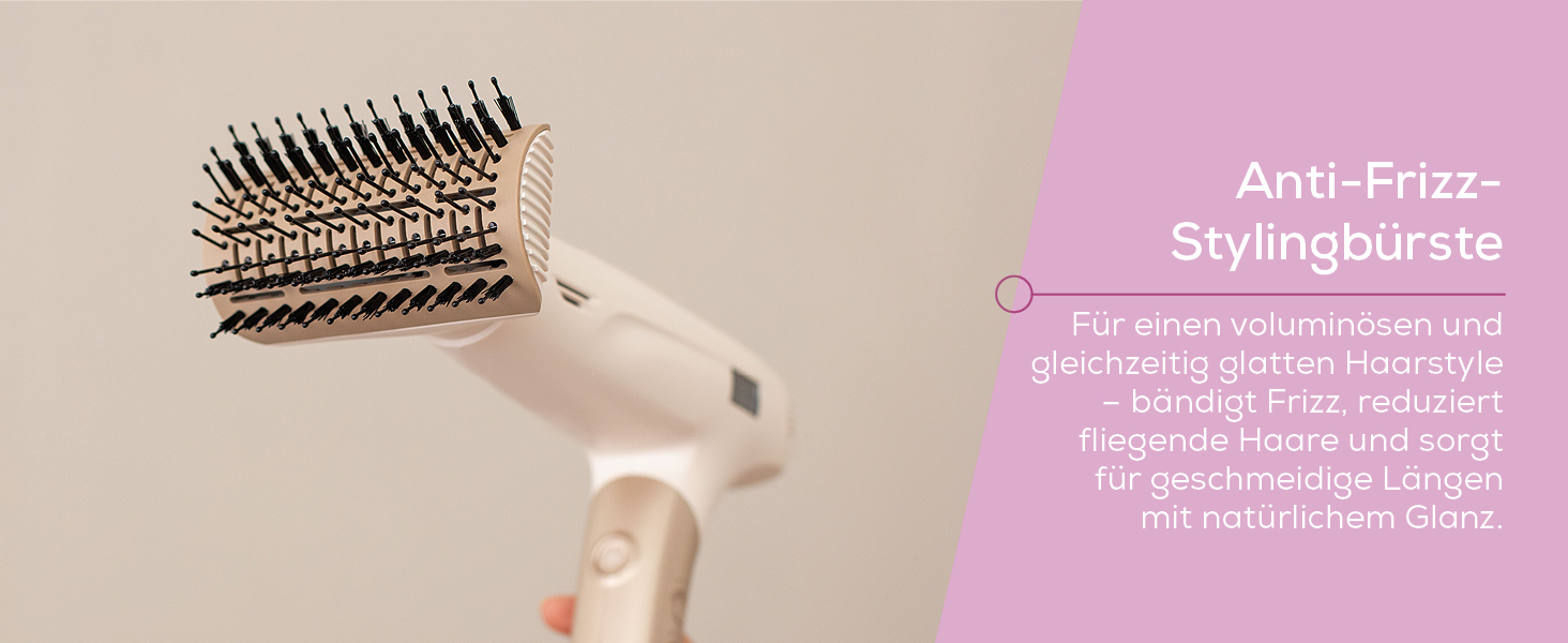 Фен для волосся Beurer HC 150 FusionDry Pro з цифровим двигуном, іонізацією та складаним ручкою, 4 насадки для стайлінгу, компактний дорожній
