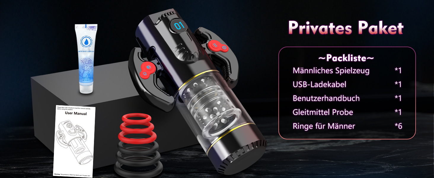 Електричний масажер для чоловіків з телескопічною функцією та режимами вібрації та обертання, портативний секс-іграшка для чоловіків