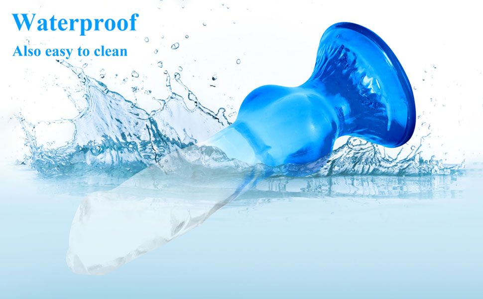 Анальний дildo Difemstoy з сильним присоском, стимулятор G-точки, іграшки для дорослих для жінок, чоловіків, пар (S, блакитно-прозорий)