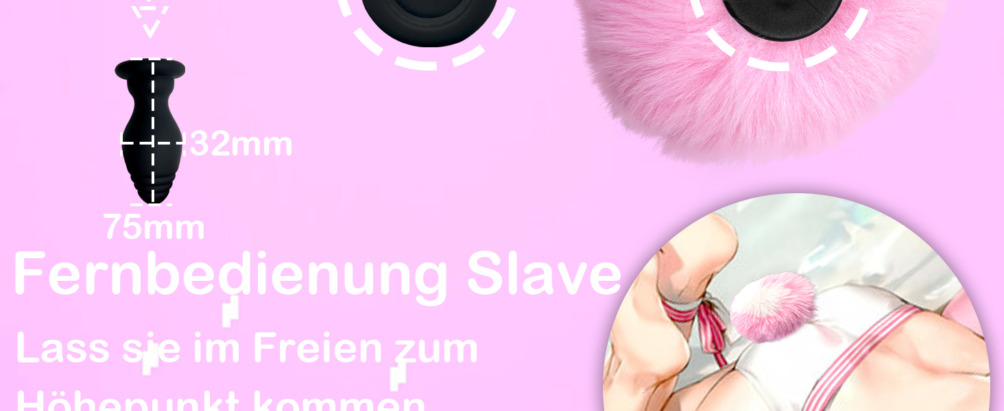 Анальний вібратор-хвіст Furry Fuchsschwanz з пультом керування для чоловіків та жінок. Силіконовий анальний плагін, іграшка для БДСМ, хвіст з сердечком