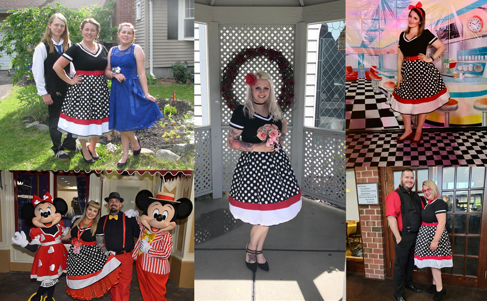 Сукня в стилі рокабіллі Odizli для жінок 50-х років. Короткий рукав, V-подібний виріз, принт у горошок, сукня-свінг для вечірки, весілля, чорна, розмір M