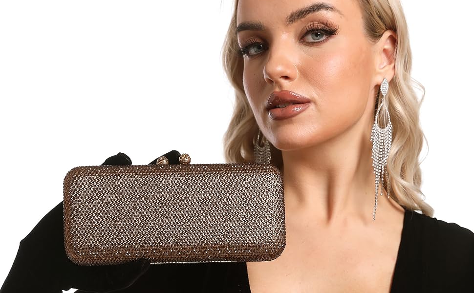 Жіночий вечірній клатч Boutique De FGG з кристалами та стразами для весіль та вечірок, міні-сумка бордового кольору