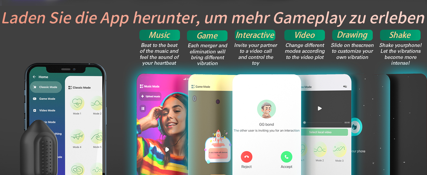 Набір силіконових анальних простатових масажерів Yivans для пар, 10 режимів вібрації, керування через додаток