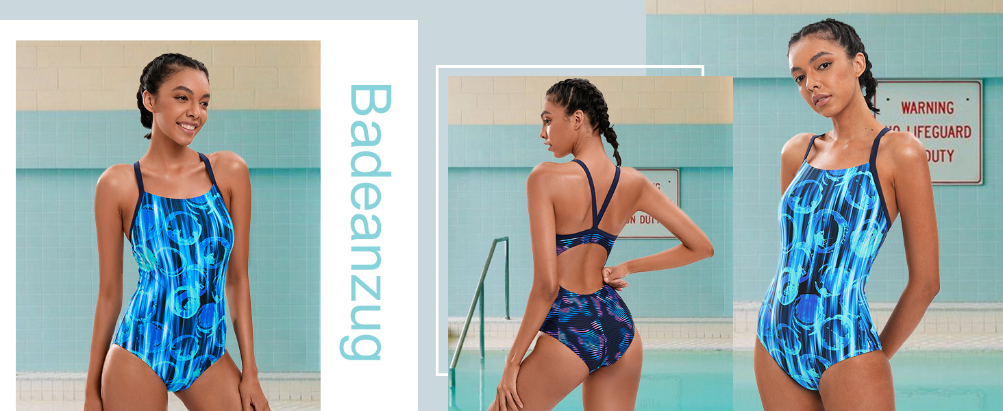 Жіночий спортивний купальник Veranobreeze Racerback чорний, розмір 42, колір Flame Purple