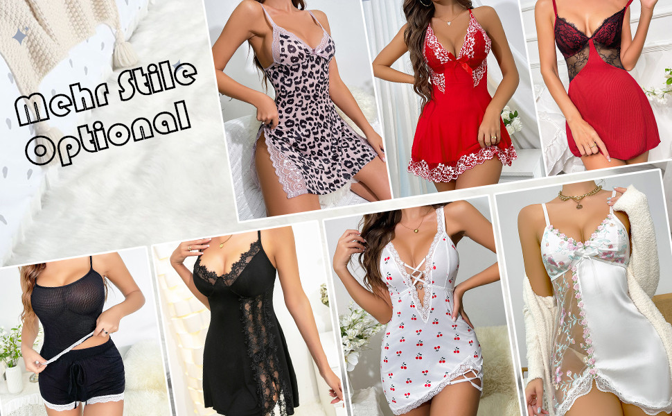 Babydoll для жінок: сексуальна нічна сорочка з вирізами та розрізом, мереживна піжама, чорний колір, розмір S