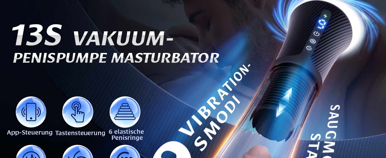 Електричний секс-іграшка для чоловіків Gobeken: вібрація, вакуум, керування через додаток, мастурбатор, пеніспампуватор, 2 лінійки