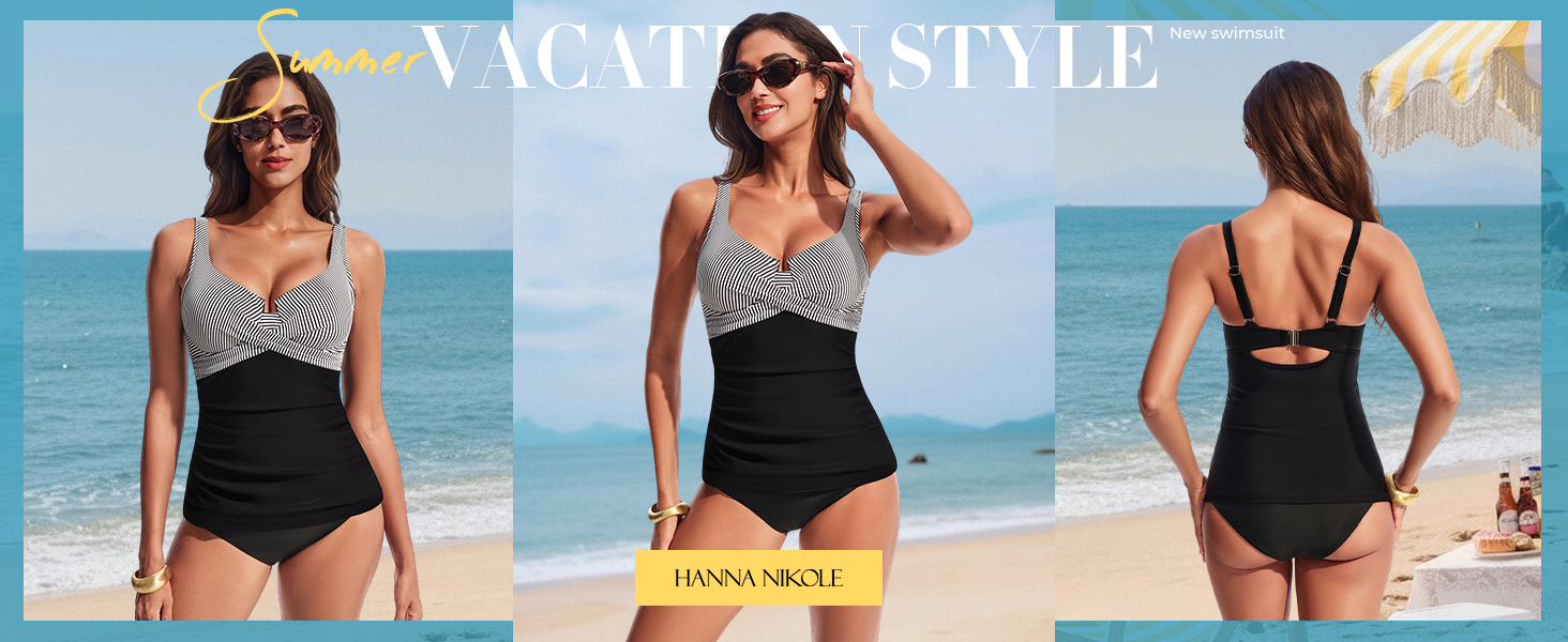 Топ для купальника Tankini Hanna Nikole з животом, зав'язками на грудях, V-подібним вирізом та принтом леопарда, S