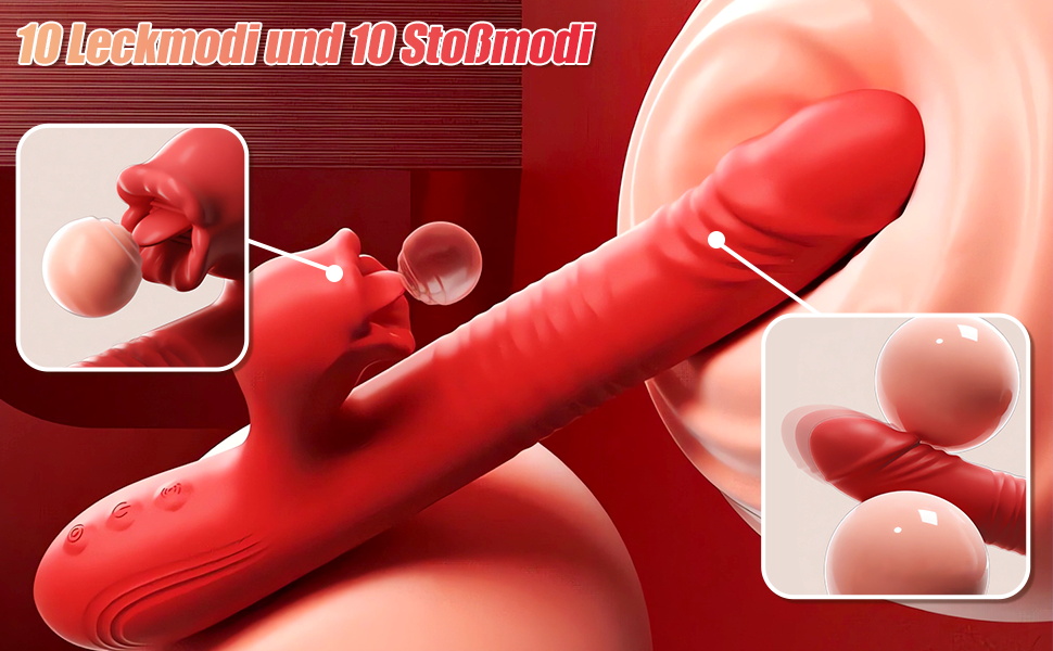 Секс-іграшка SXOVO для жінок 5 в 1, вібруючий масажер з 10 режимами стимуляції, нагріванням та стимуляцією G-точки (червоний)