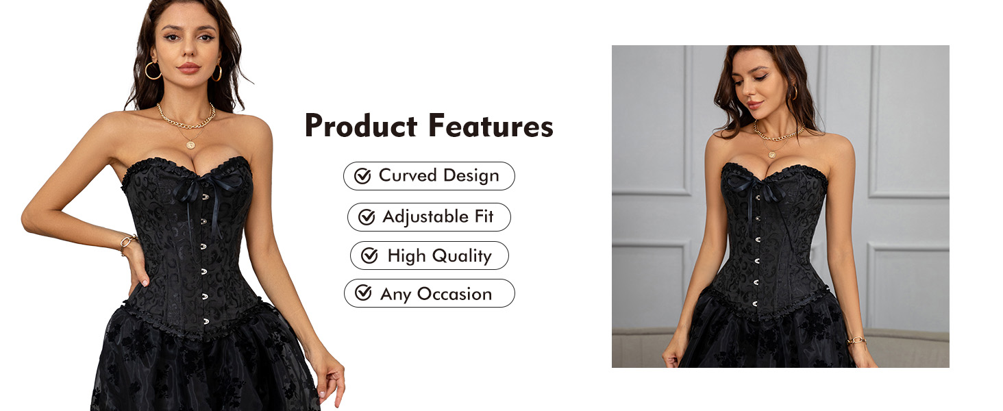 Корсетний топ CSKJ для жінок: готичний, вінтажний, з мереживом, для повних грудей, бавовняний, для схуднення, для вечірки, XL, A13_Wein