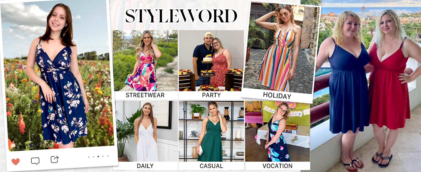 Літня жіноча сукня STYLEWORD з V-подібним вирізом, квітковим принтом та кишенями, без рукавів на тонких бретелях, темно-червона, розмір M