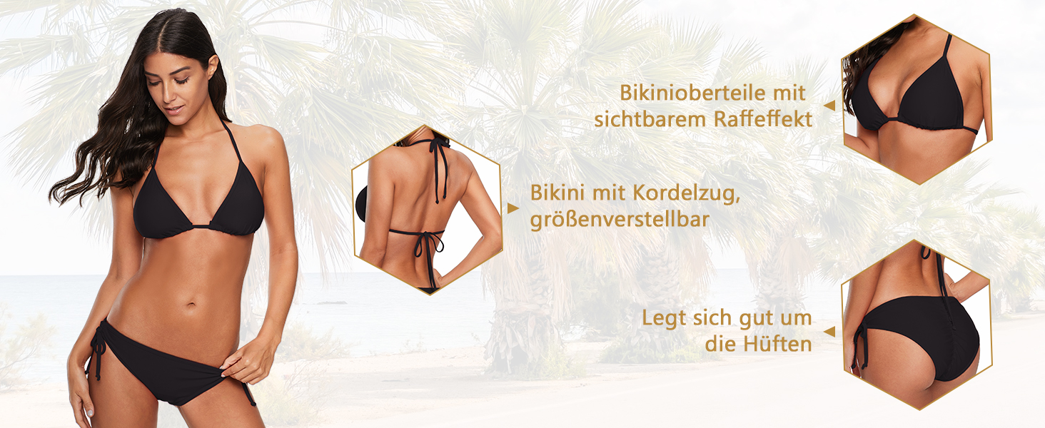 Бікіні Durio для жінок, пуш-ап, сексуальний комплект з 2 частин: трикутник та трусики з широкою смугою, регульовані бретелі, червоний колір, розмір 36