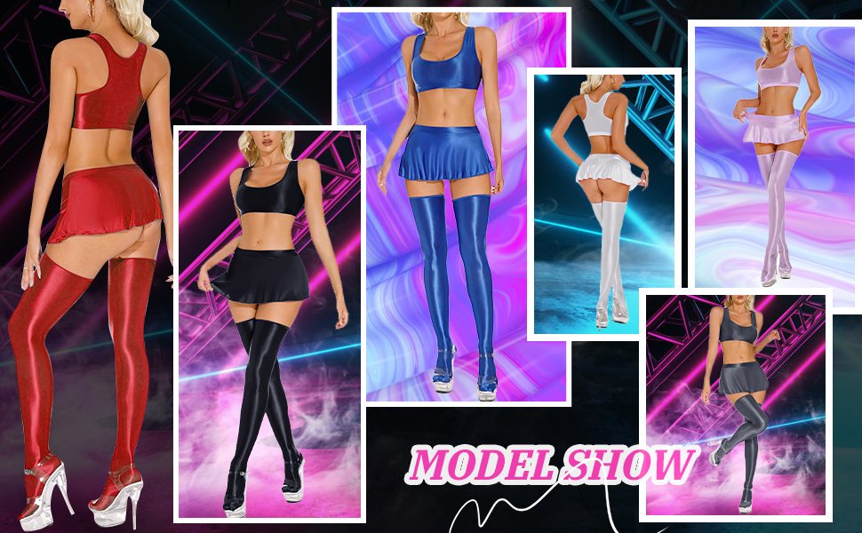 Чорні мереживні шкарпетки до коліна без шва для жінок Happy Cherry, антиковзаючі, еластичні