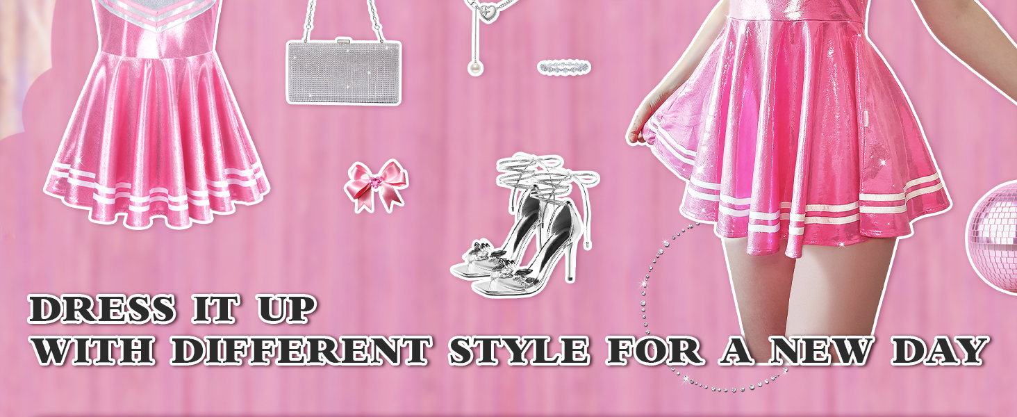 Комбінезон без рукавів LittleForBig для жінок, стилі челіст, сісі, блискучий металік, облягаючий міні-плаття рожевого/пурпурного кольору (рожевий, XS)