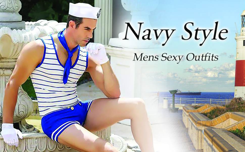 Костюм моряка чоловічий VENI MASEE для вечірки, косплей, рольова гра, комплект (1 шт), блакитний, універсальний розмір