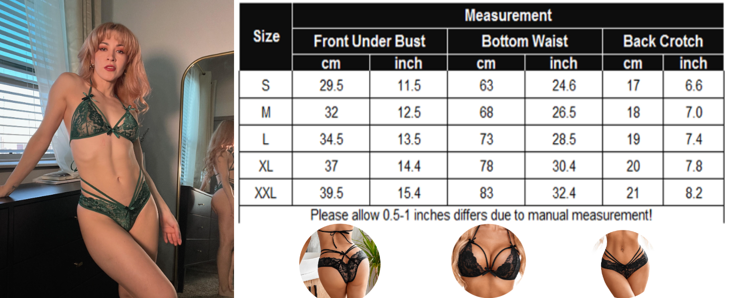 Avidlove Комплект нижньої білизни для жінок: мереживний babydoll з push-up бюстгальтером та трусиками. Стильний комплект рейнговий кольору.