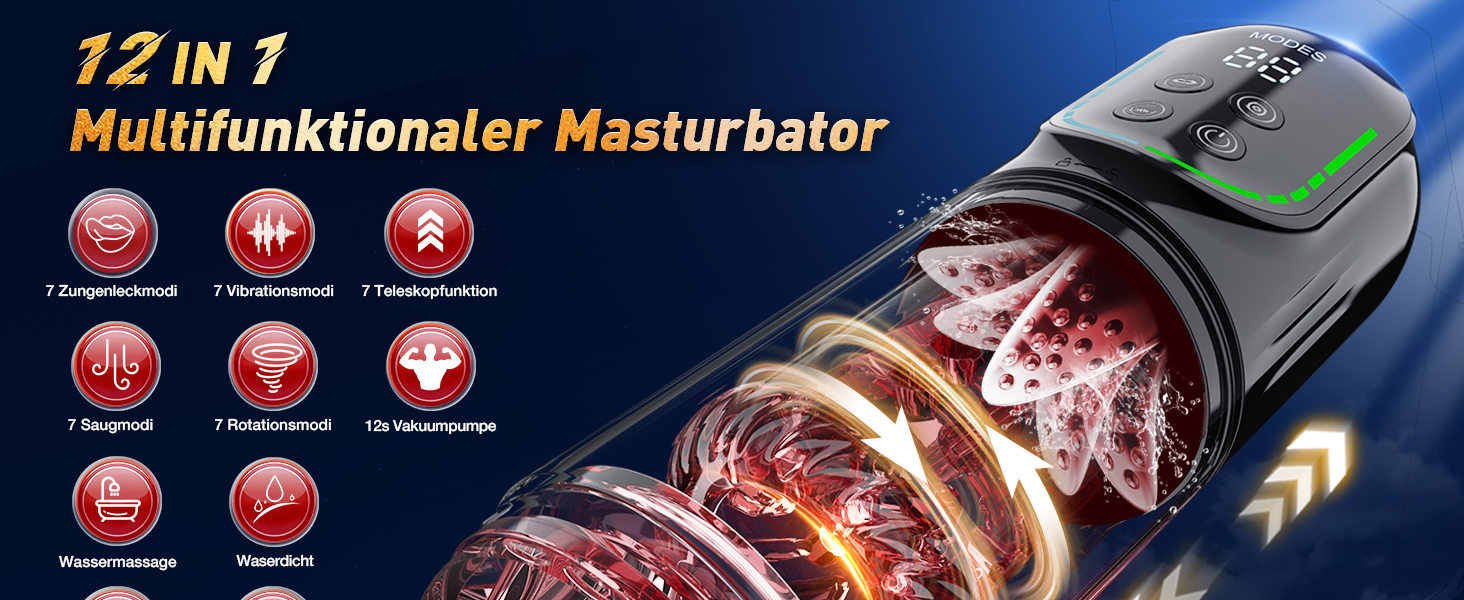 Мастурбатор для чоловіків з функцією вигину, ротаційним насосом та керуванням через додаток - сексуальна іграшка для чоловіків