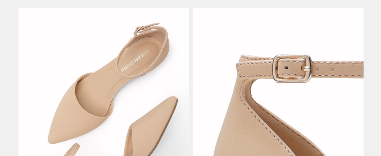 Жіночі туфлі-човники Dream Pairs на низьких підборах, білі, розмір 40.5 EU