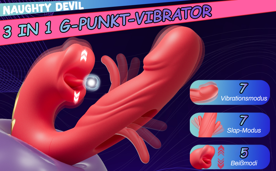 Вібратор для жінок з 10 режимами вібрації та стимуляцією клітора. Стимулятор клітора, 10 режимів, червоний