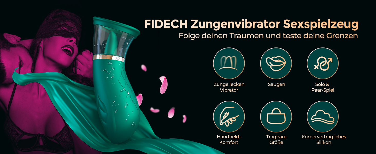 Вібратор для жінок FIDECH: стимулятор клітора з 4 режимами, 5 рівнями інтенсивності та 360° обертанням. Іграшка для дорослих, для пар. Колір: зелений