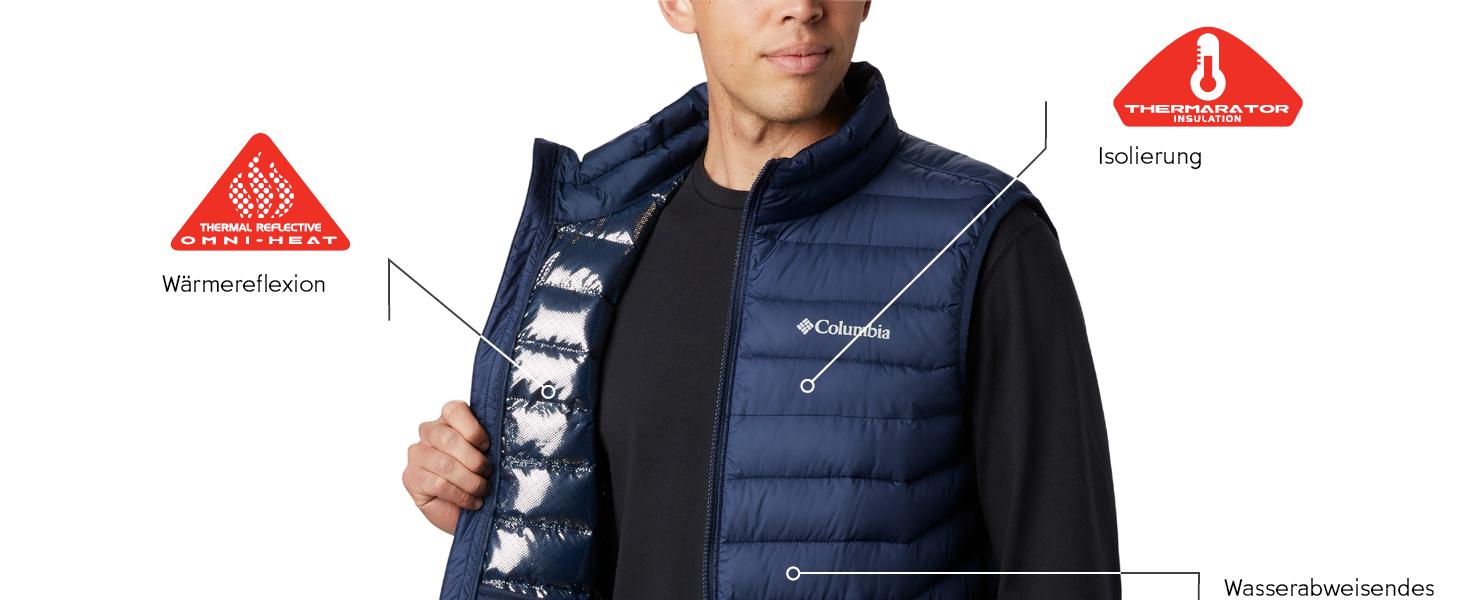 Чоловічий утеплений жилет Columbia Powder Lite II Vest, чорний, розмір M