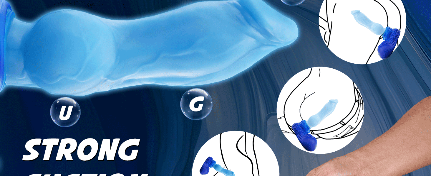 Анальний дildo Nothosaur з платинового силікону, 24 см, з присоскою, синій, XL - для чоловіків та жінок