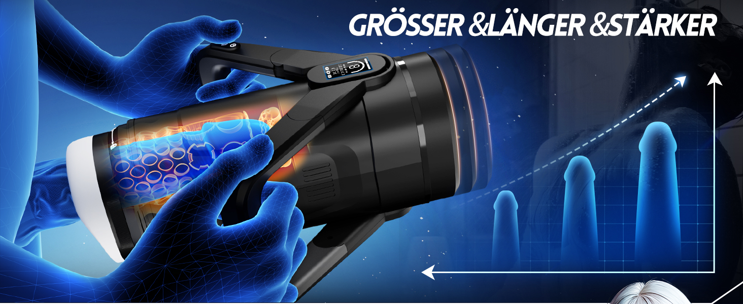 Інтимна іграшка для чоловіків Eanatoys з 9 вібраціями, телескопічною функцією, 3D-реалістичною вагіною та LCD-дисплеєм. Чорний колір