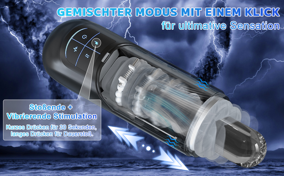 Електричний мастурбатор Leishen для чоловіків з масажними кульками - 10 режимів зсуву та 7 вібрацій