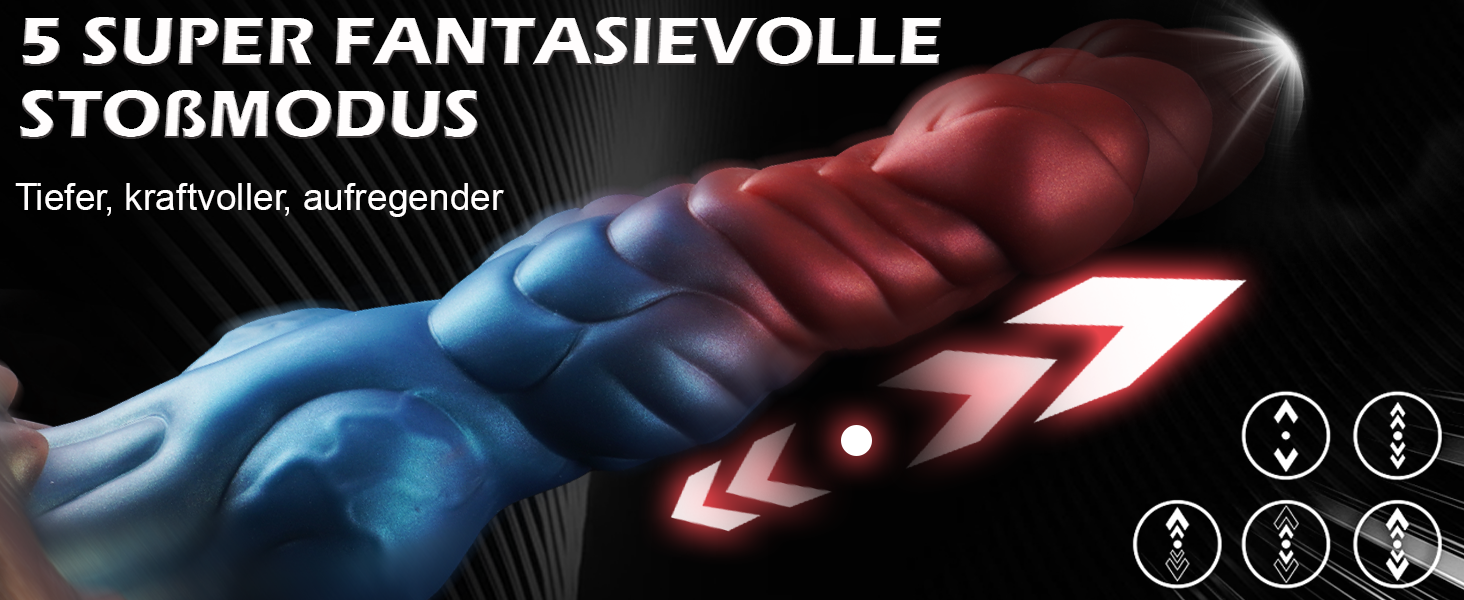 Анальний вібратор-джіґа Monster Dildo з нагріванням, 10 вібрацій та 5 режимів, для чоловіків та жінок