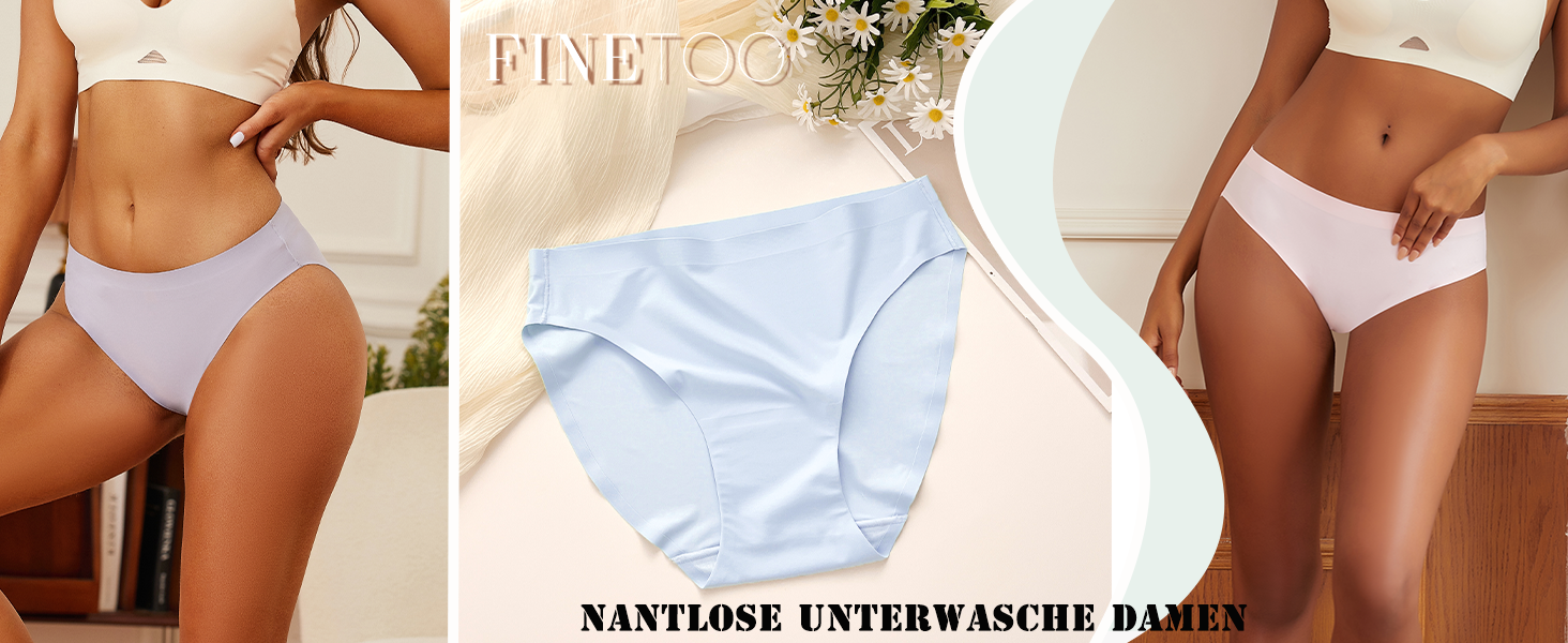 Набір трусиків FINETOO з 6 шт. - безшовні, мереживні, з низькою талією, S-XL